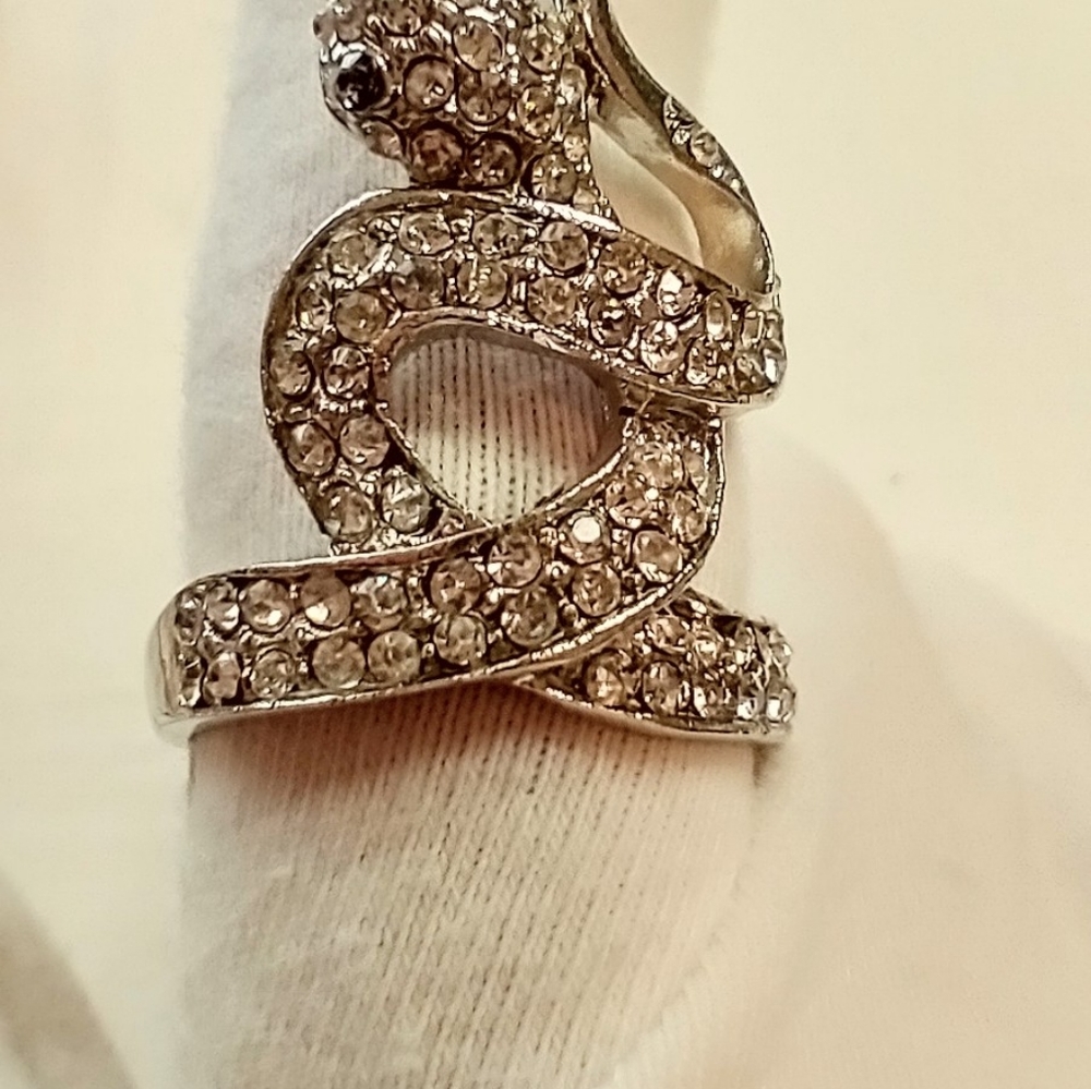 Ring Snake with rhinestones size 11 - Picture 3 of 6